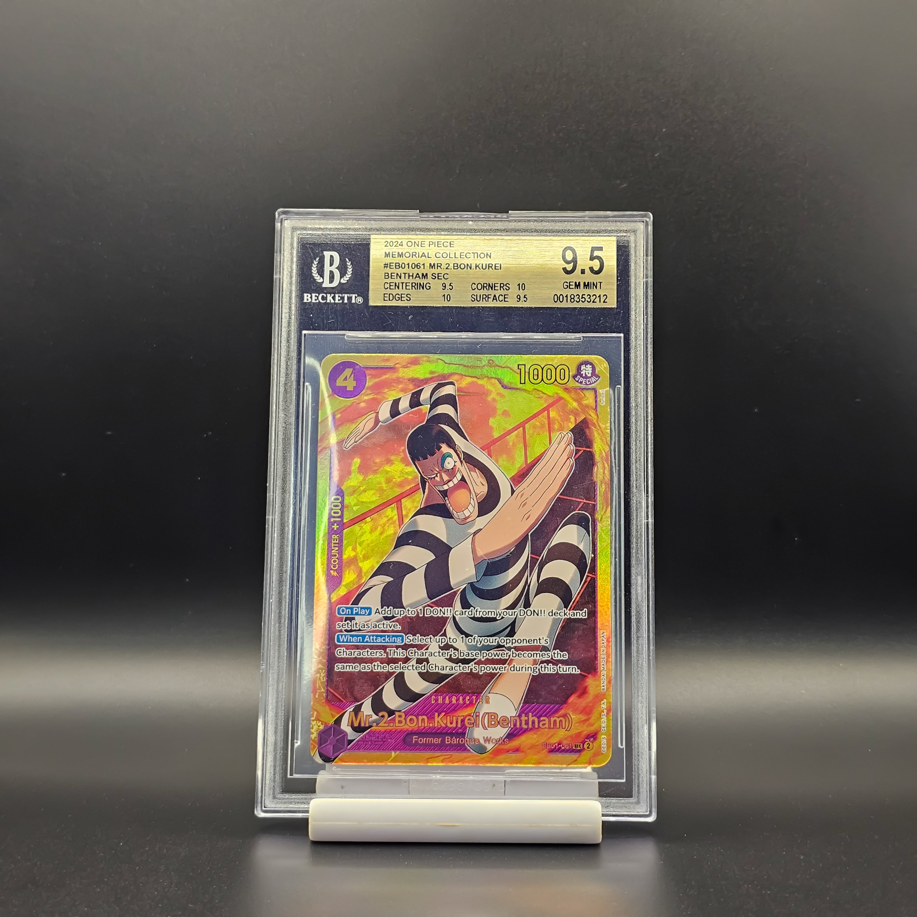 Graded Mr.2.Bon.Kurei(Bentham) Eb01-061 SEC - Beckett 9.5